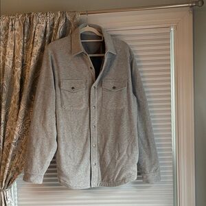 Men's NICOBY Grey Button-Up Fleece Shirt Jacket